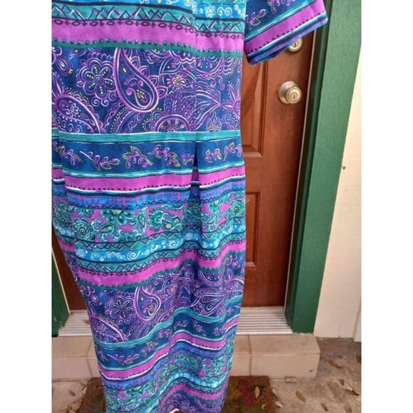 Vintage Sag Harbor Paisley Stripe Dress Size - Picture 4 of 6